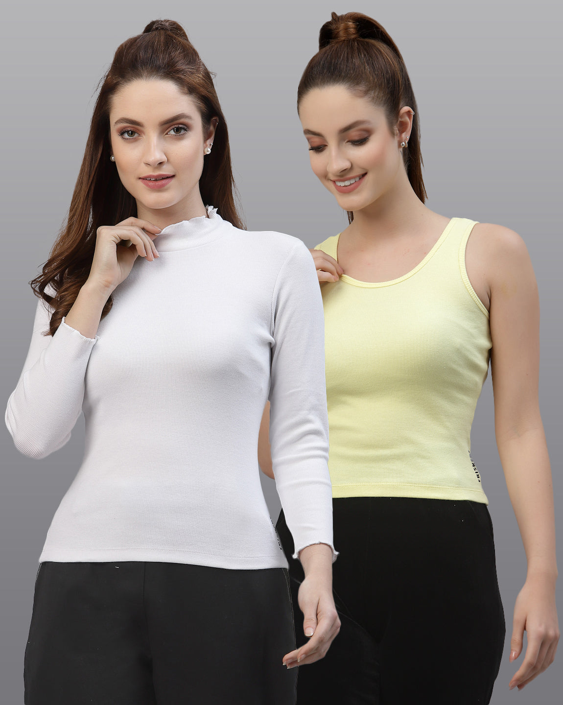 Women Pack Of 2 Cotton Regular Fit Top - Friskers