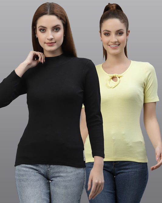 Women Pack Of 2 Pure Cotton Casual Top - Friskers