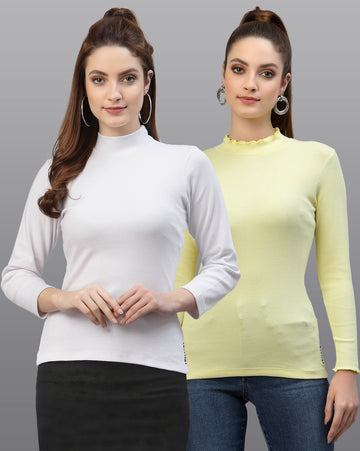 Women Pack Of 2 Pure Cotton Casual Top - Friskers