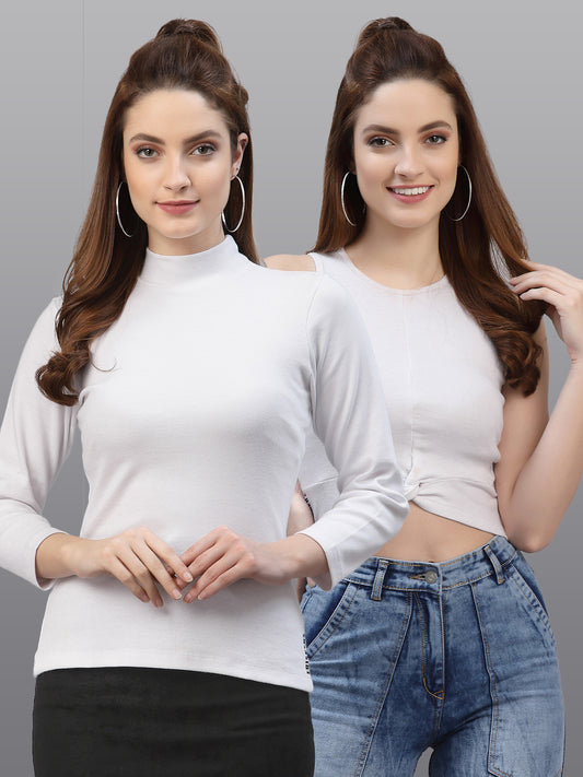 Women Pack Of 2 Pure Cotton Casual Top - Friskers