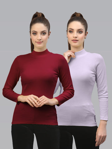 Women Pack Of 2 Full Sleeve Pure Cotton sustainable Top - Friskers