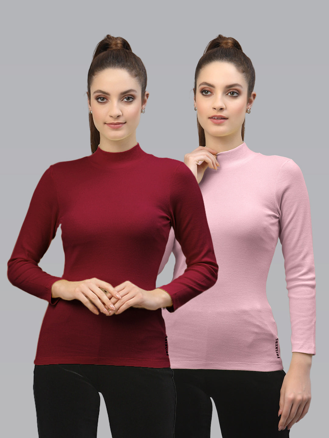 Women Pack Of 2 Full Sleeve Pure Cotton sustainable Top - Friskers