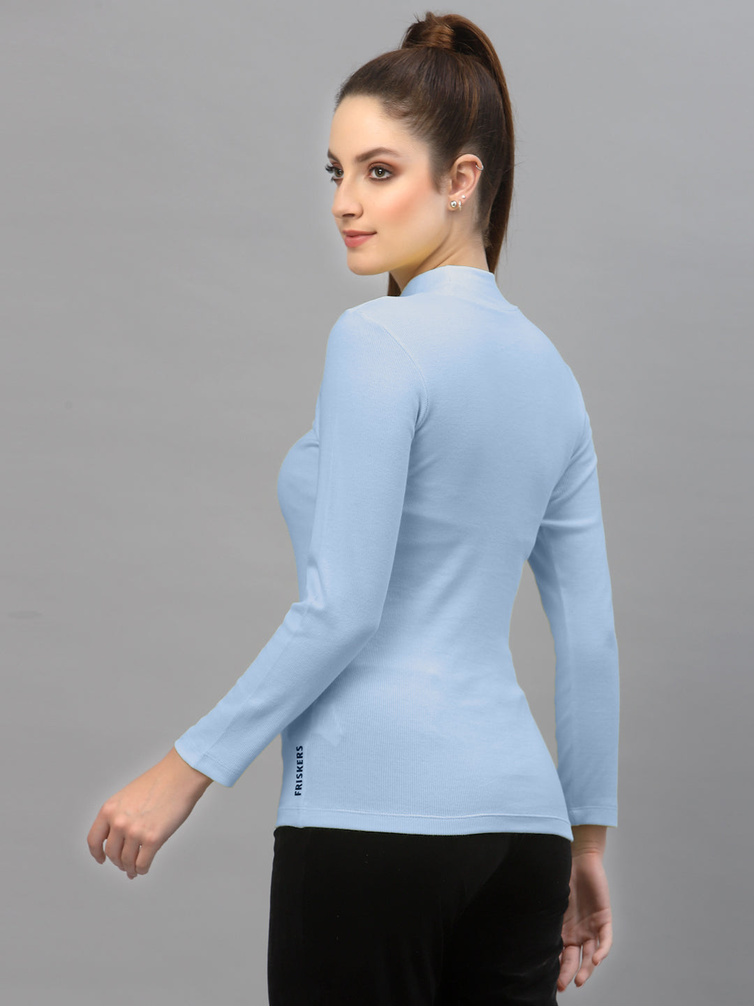 Women Pack Of 2 High Neck Full Sleeves Cotton Top - Friskers