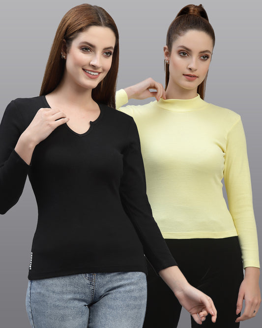 Women Pack Of 2 Pure Cotton Top - Friskers