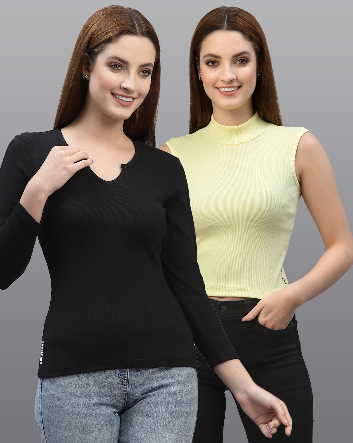 Women Pack Of 2 Pure Cotton Top - Friskers