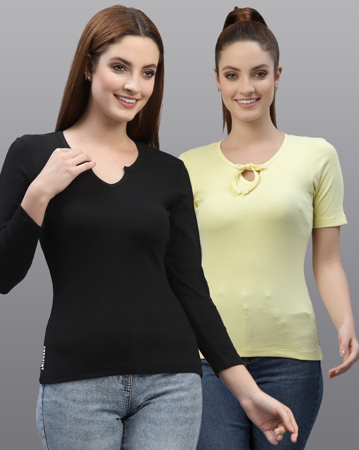 Women Pack Of 2 Pure Cotton Top - Friskers