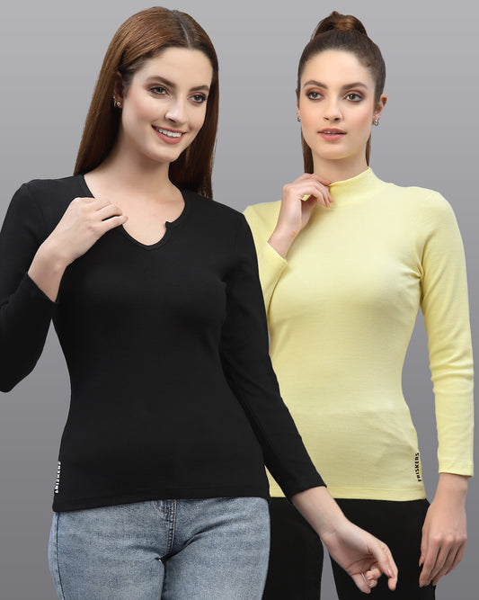 Women Pack Of 2 Pure Cotton Top - Friskers