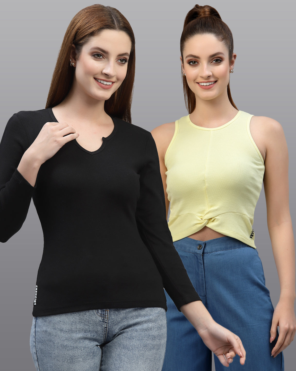 Women Pack Of 2 Pure Cotton Top - Friskers