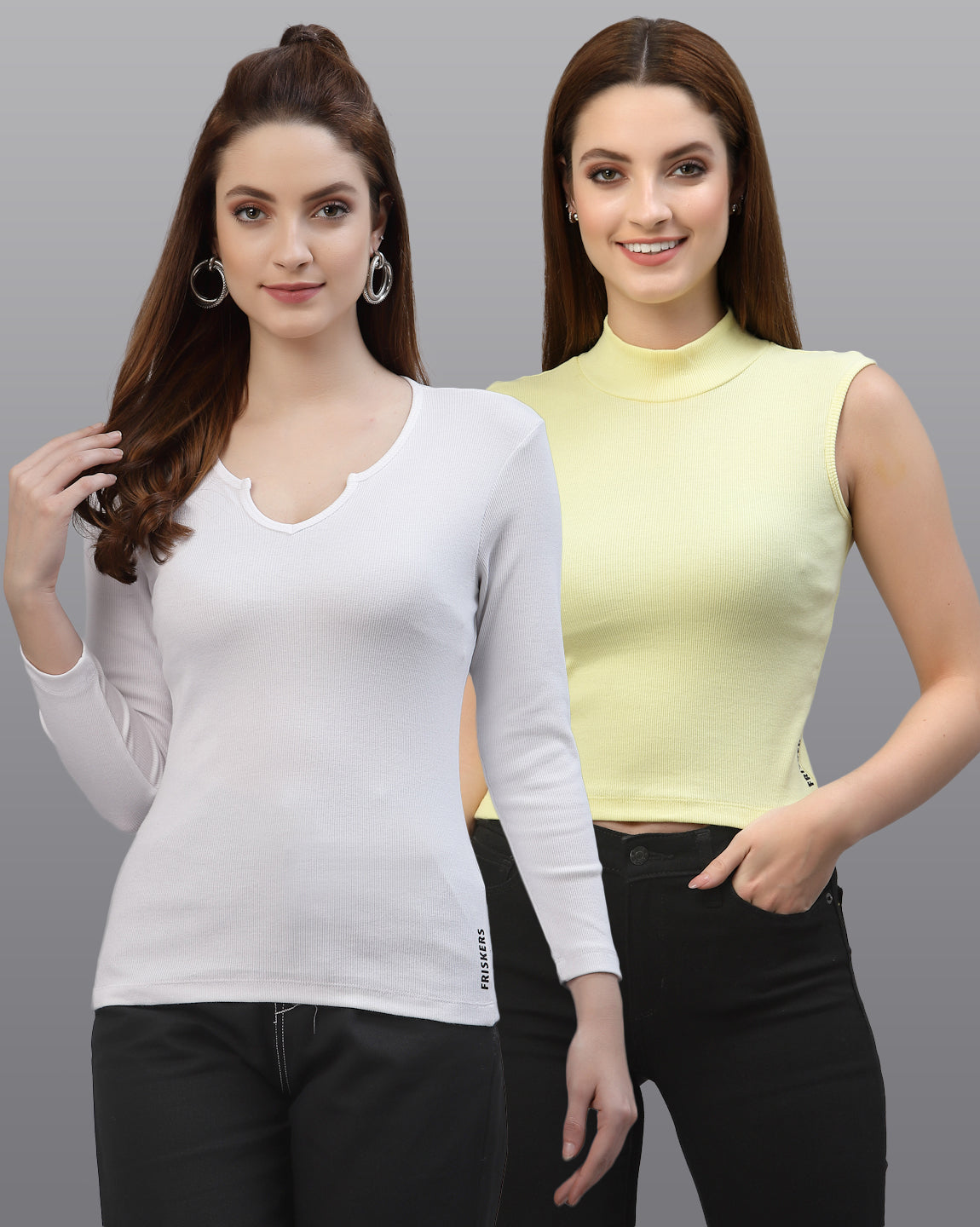 Women Pack Of 2 Pure Cotton Top - Friskers