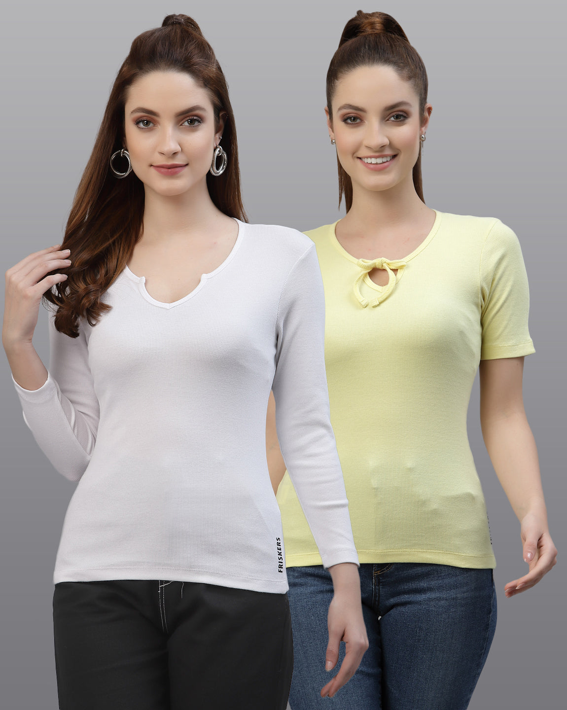 Women Pack Of 2 Pure Cotton Top - Friskers