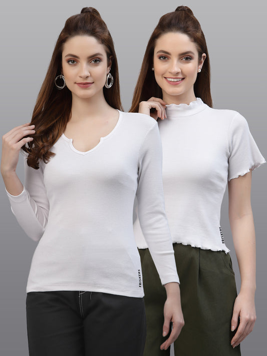 Women Pack Of 2 Pure Cotton Top - Friskers