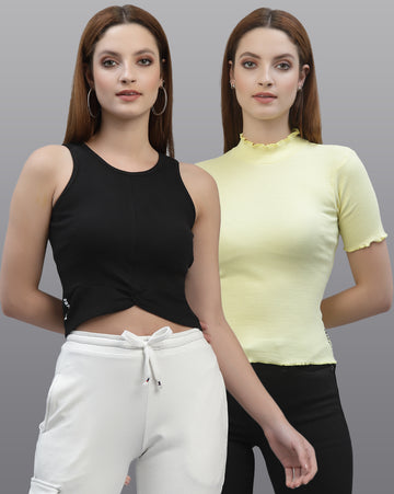 Women Pack Of 2 Pure Cotton Top - Friskers