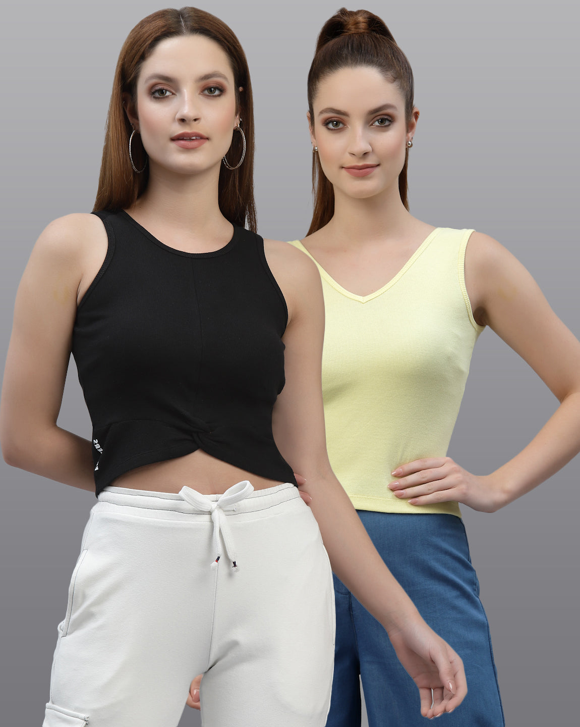 Women Pack Of 2 Pure Cotton Top - Friskers