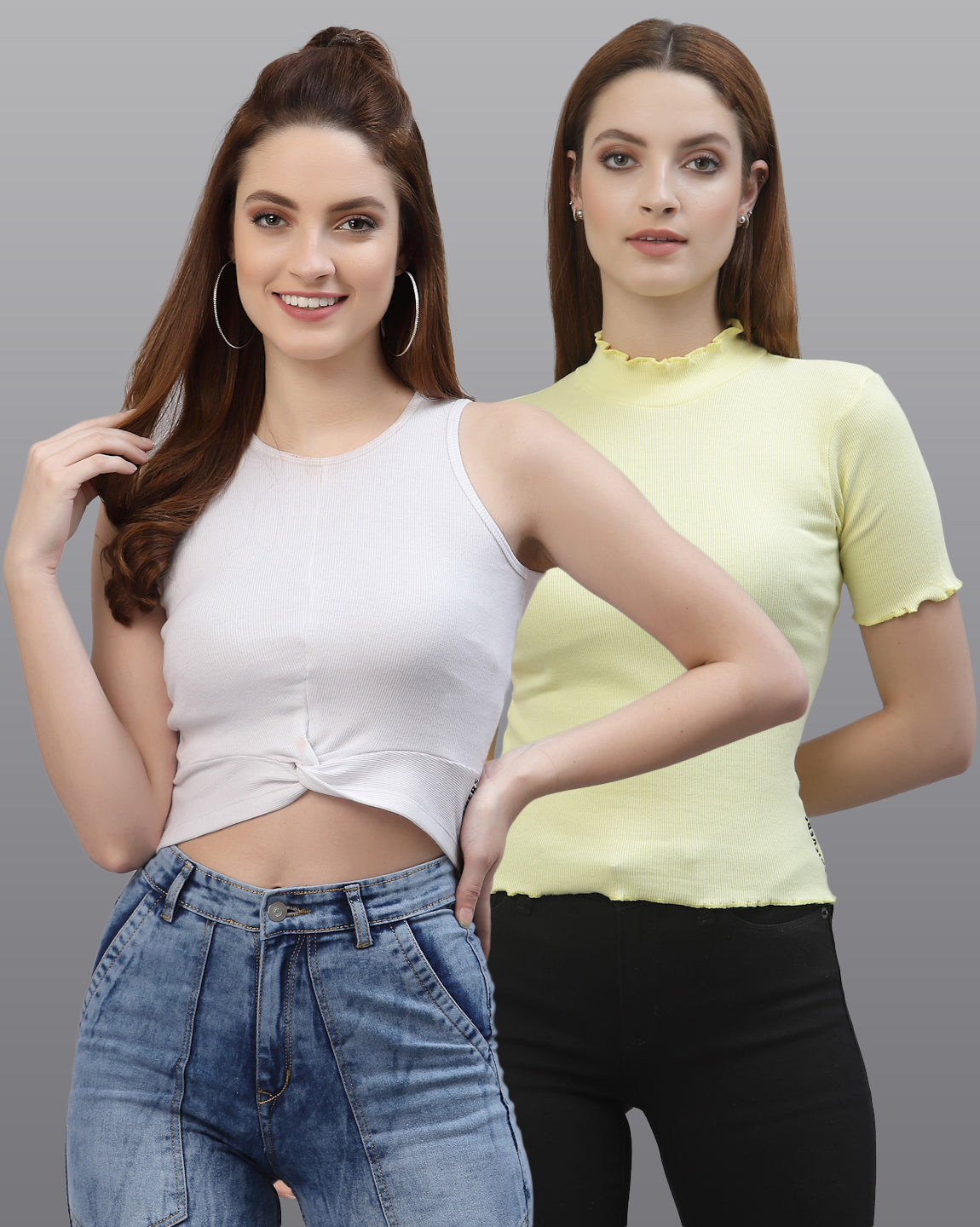 Women Pack Of 2 Pure Cotton Top - Friskers