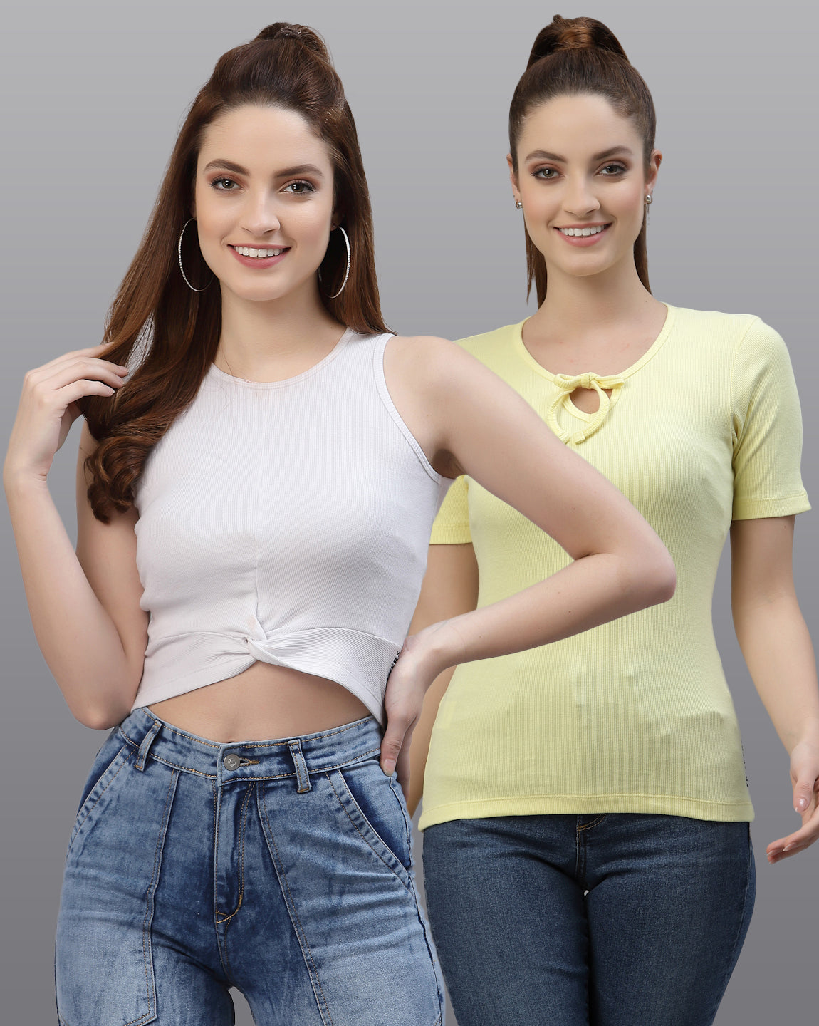Women Pack Of 2 Pure Cotton Top - Friskers