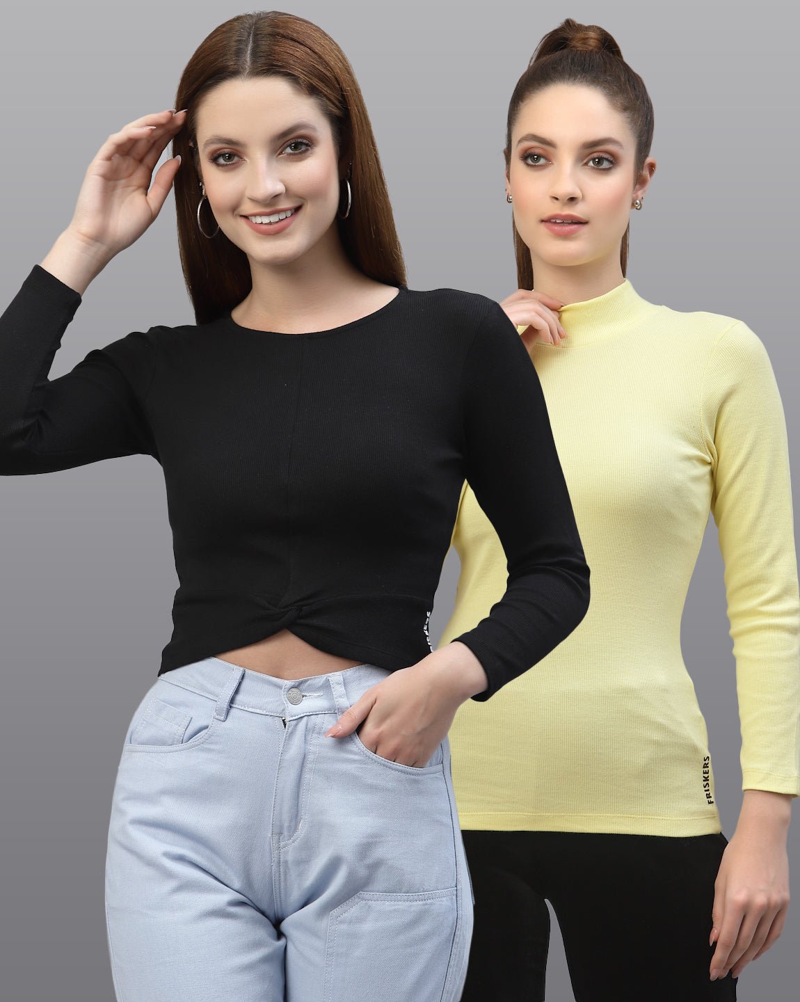 Women Pack Of 2 Pure Cotton Solid Top - Friskers