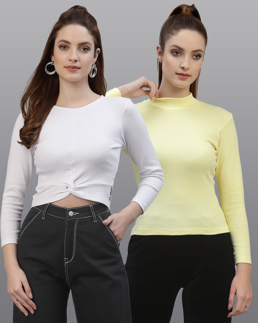 Women Pack Of 2 Pure Cotton Solid Top - Friskers