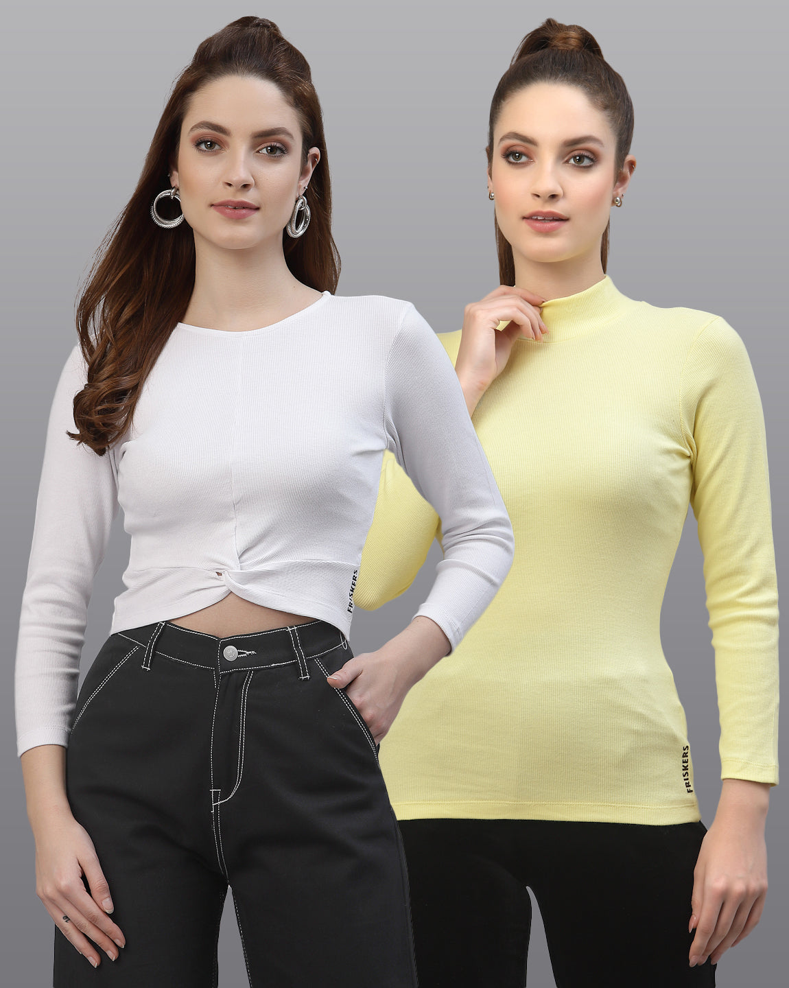 Women Pack Of 2 Pure Cotton Solid Top - Friskers