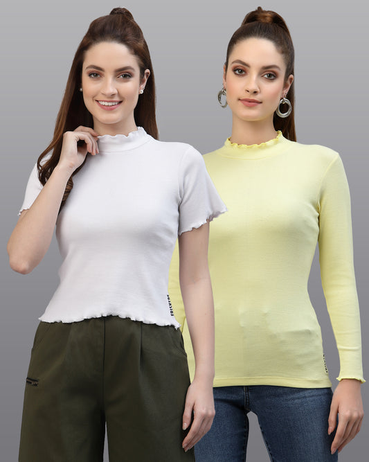 Women Pack Of 2 Pure Cotton Top - Friskers