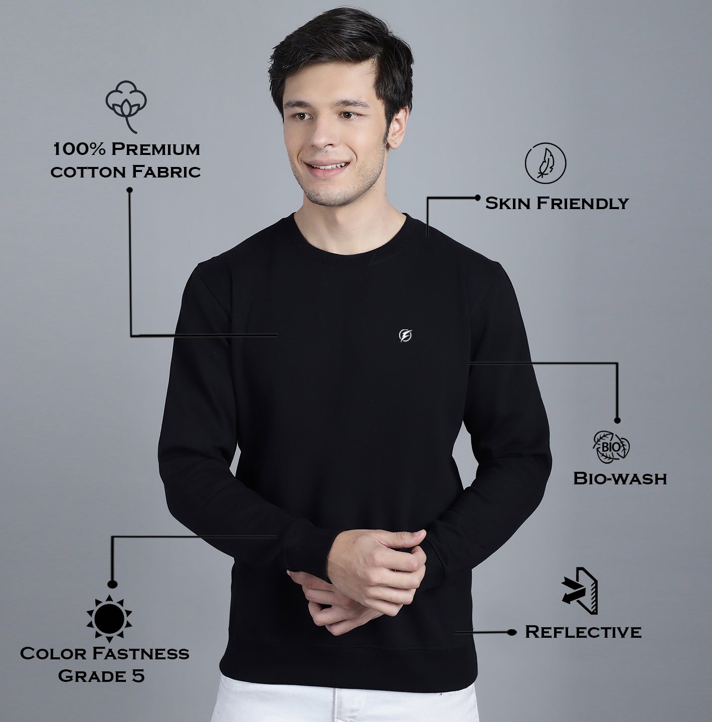 Men's Full Sleeves Casual & Cozy Sweatshirt - Friskers