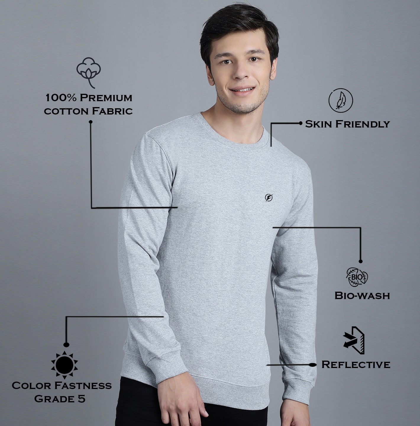 Men's Full Sleeves Casual & Cozy Sweatshirt - Friskers