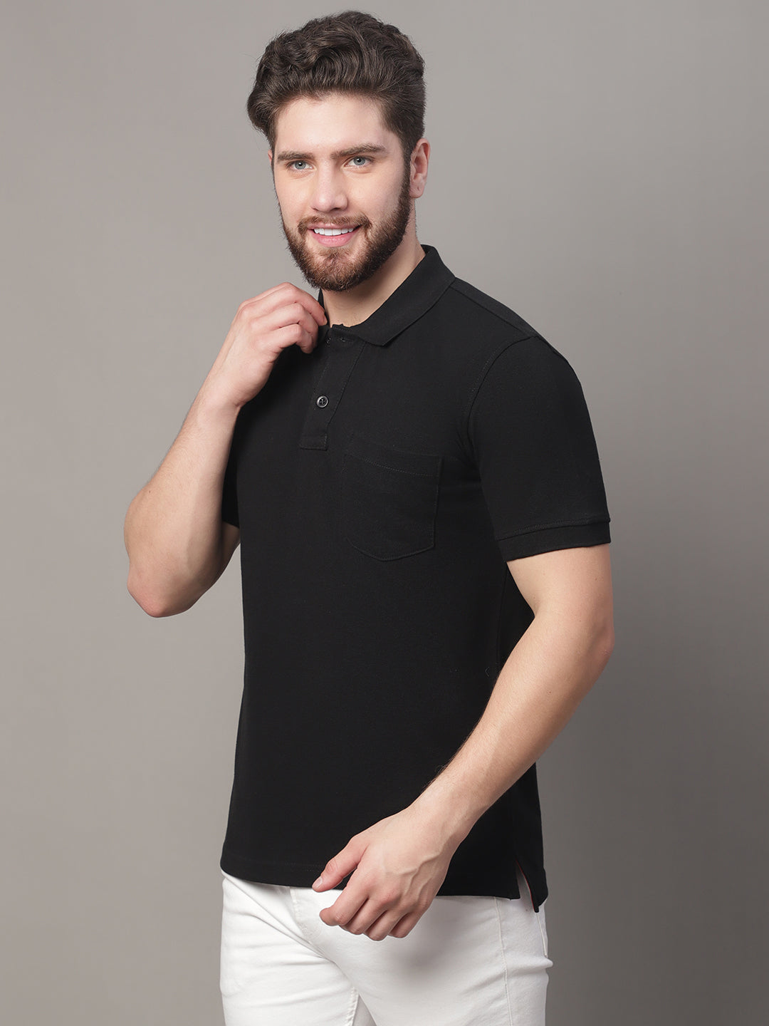 Men's Half Sleeves Solid Polo T-shirt - Friskers