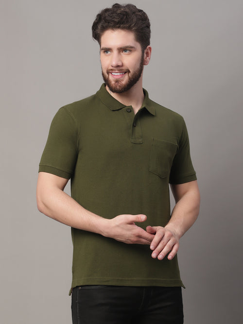 Men's Half Sleeves Solid Polo T-shirt
