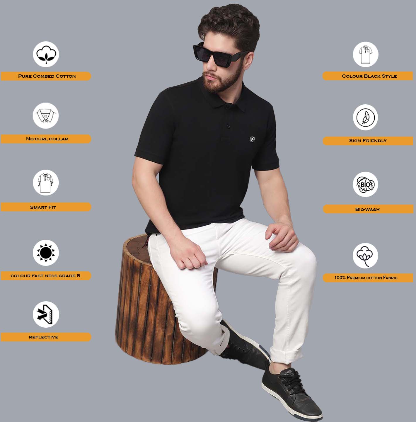 Men's Pack Of 2 Half Sleeves Solid Polo T-shirt - Friskers