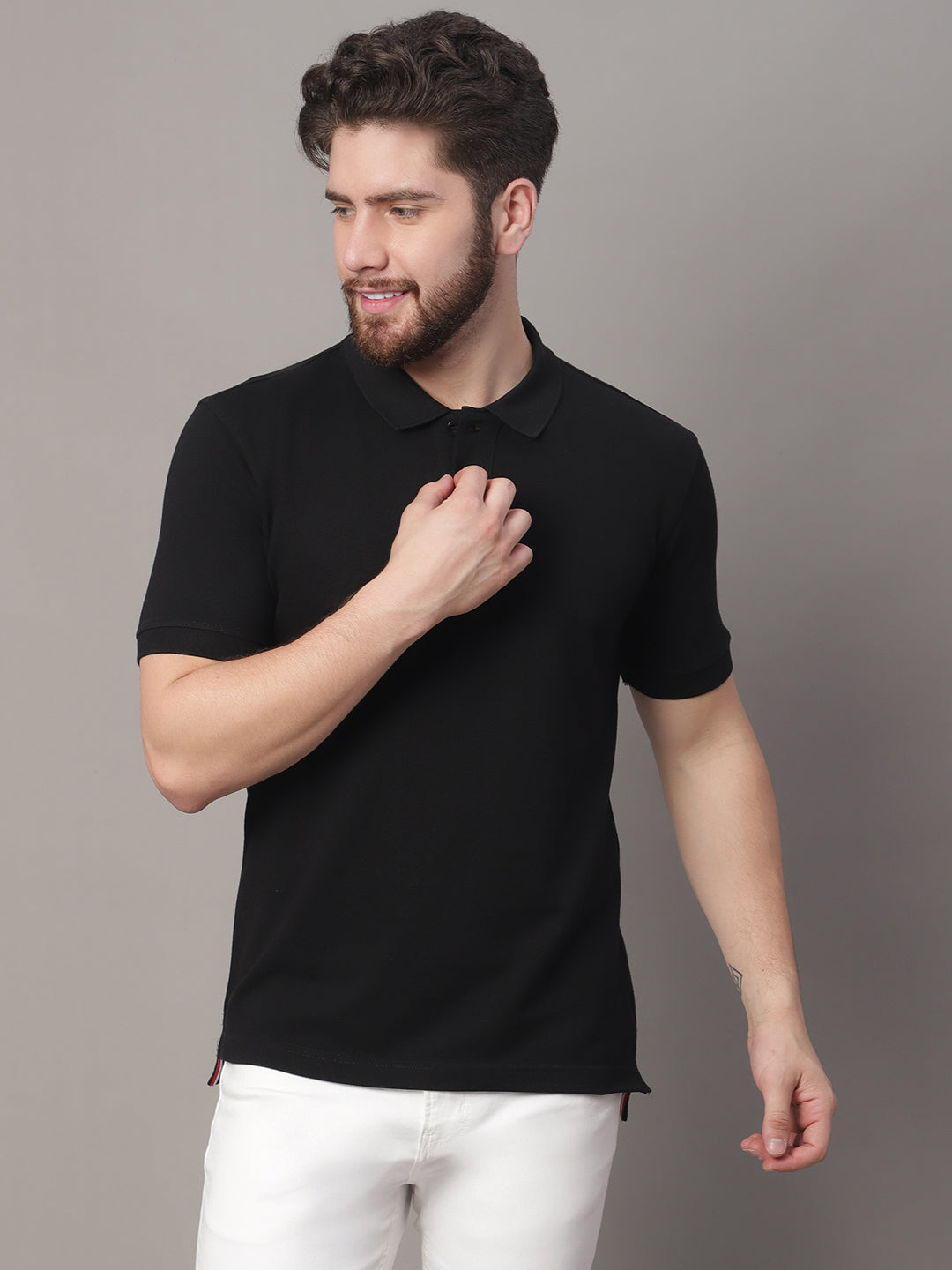 Men's Half Sleeves Solid Polo T-shirt - Friskers