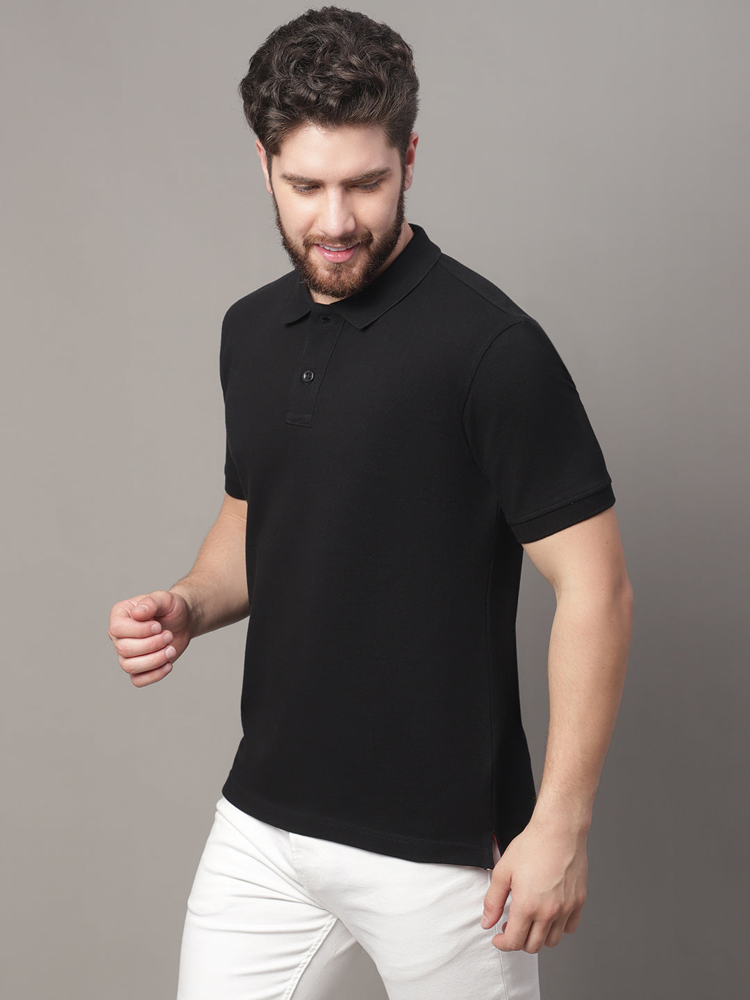 Men's Half Sleeves Solid Polo T-shirt - Friskers