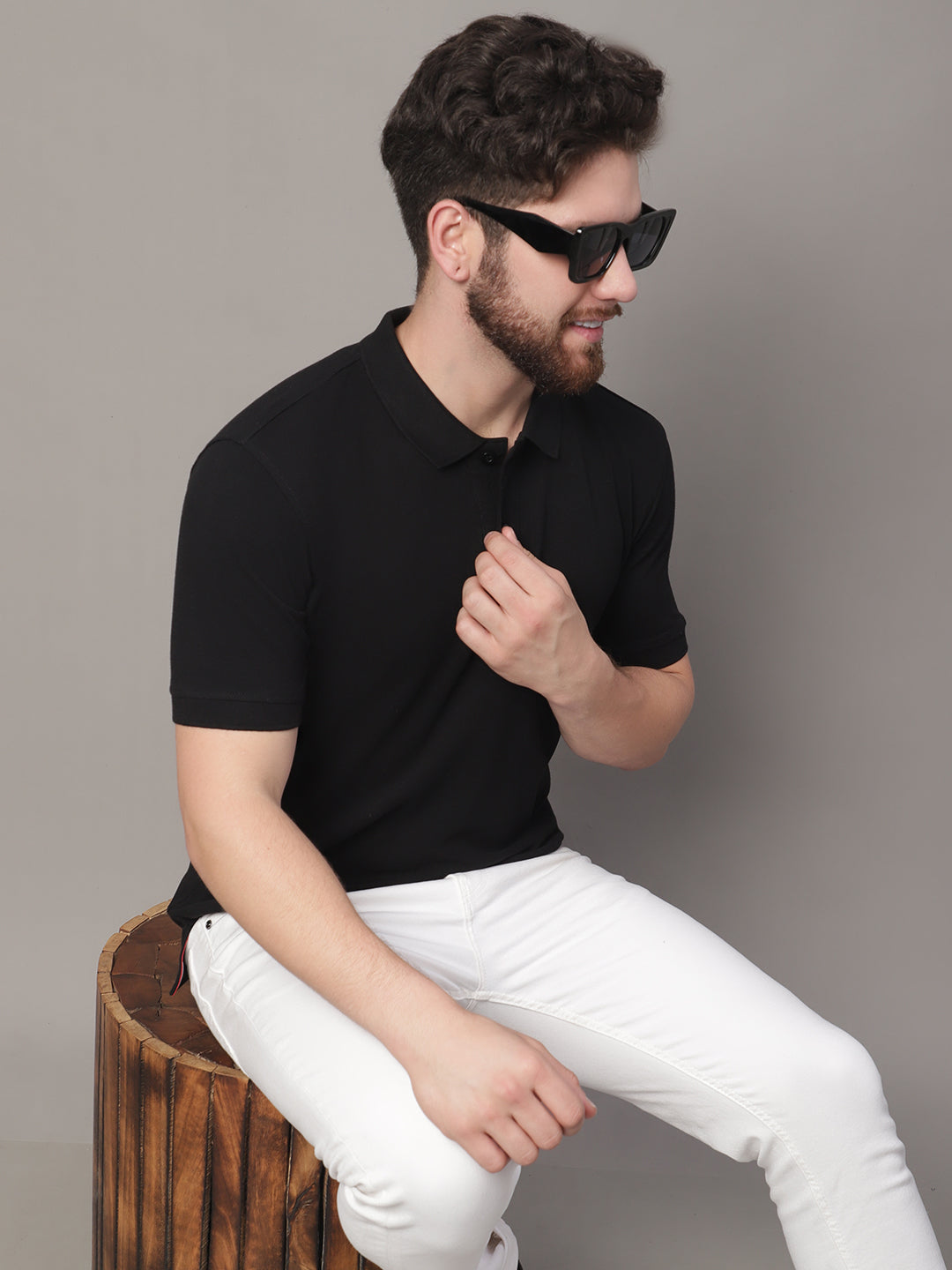 Men's Half Sleeves Solid Polo T-shirt - Friskers