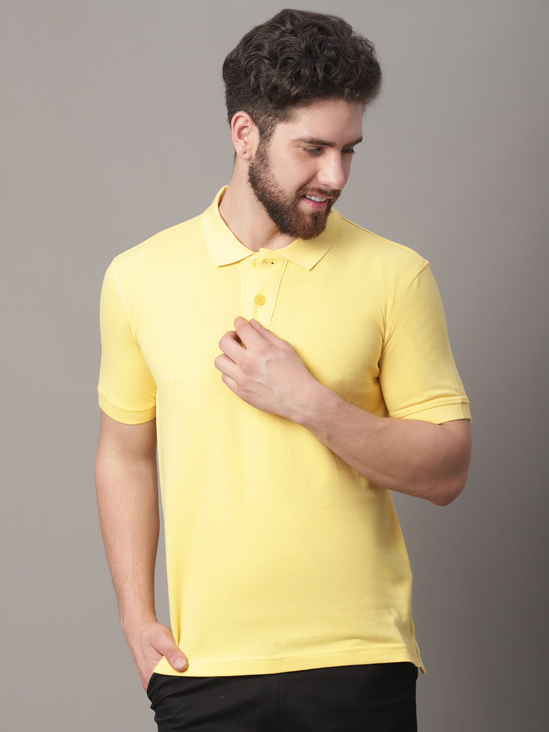 Men's Half Sleeves Solid Polo T-shirt - Friskers