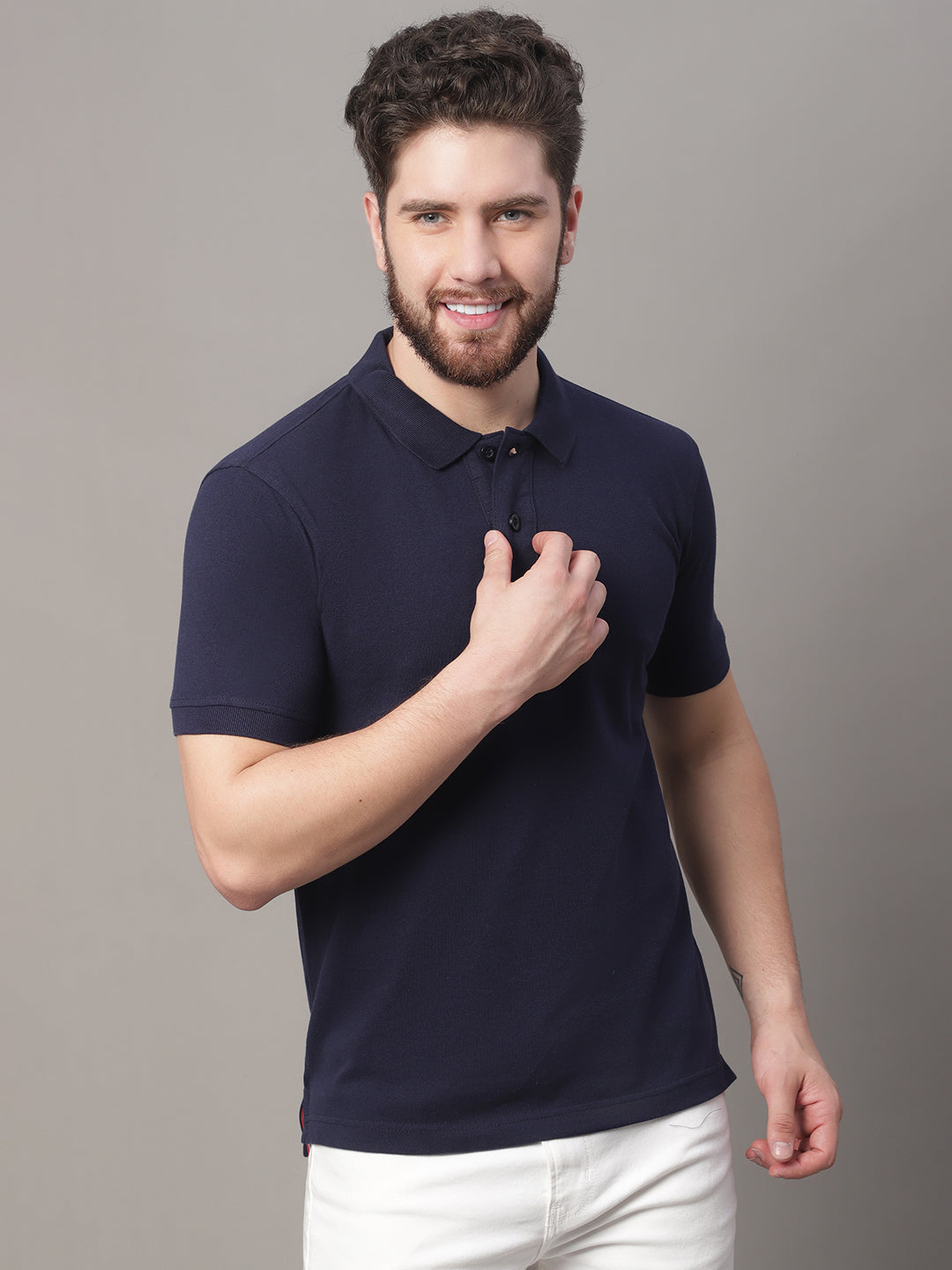 Men's Half Sleeves Solid Polo T-shirt - Friskers