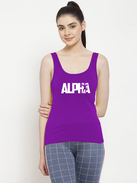 Women Alpha Pure cotton Printed Top Vest - Friskers