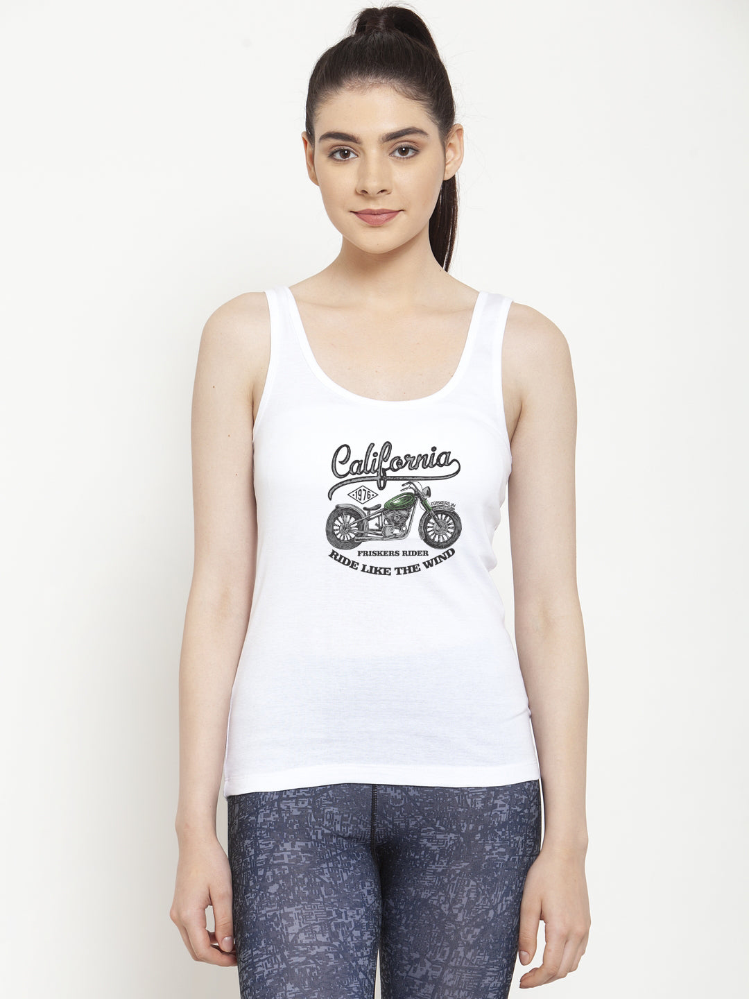 Women California Pure cotton Printed Top Vest - Friskers