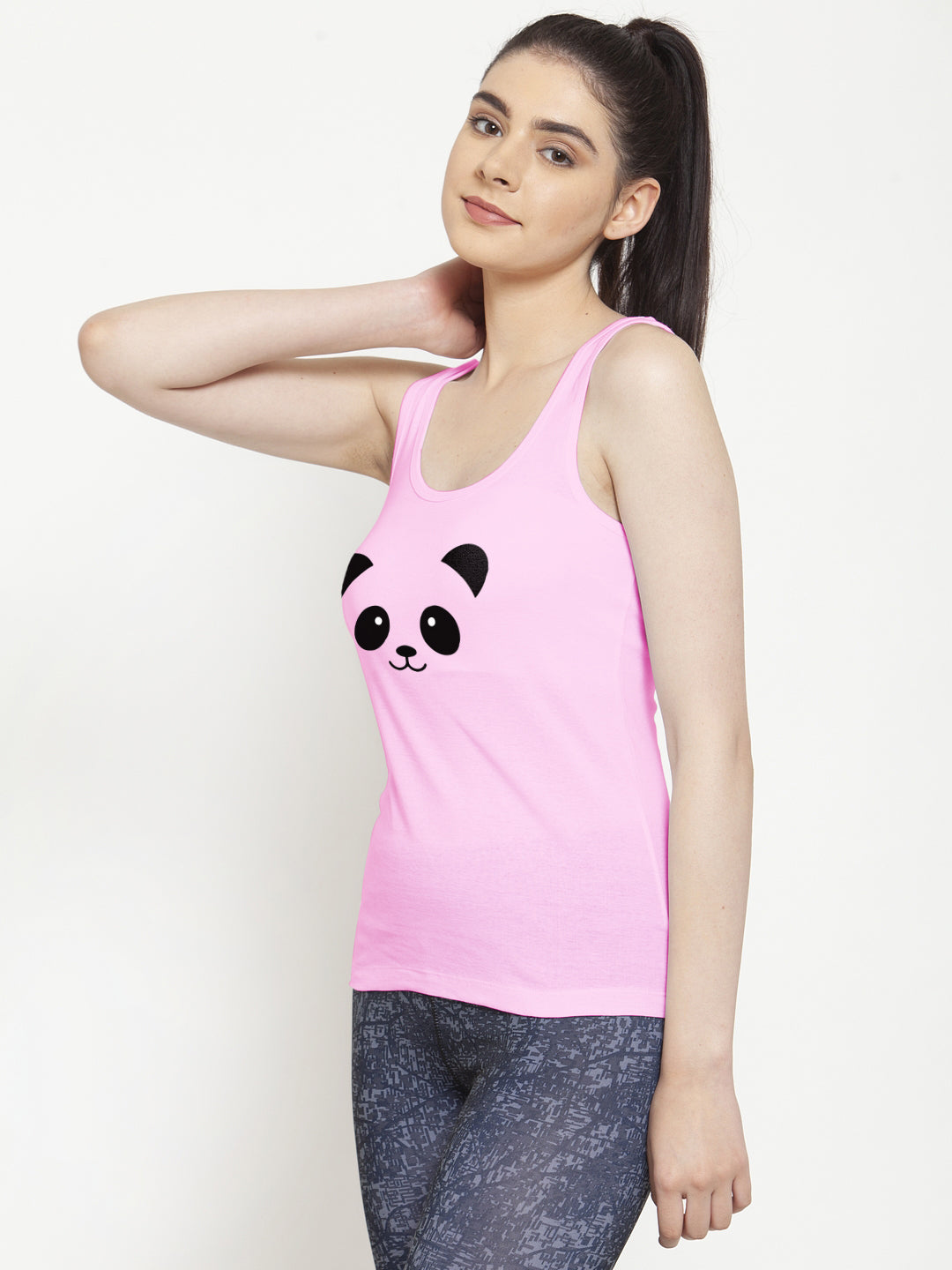 Women Panda Pure cotton Printed Top Vest - Friskers