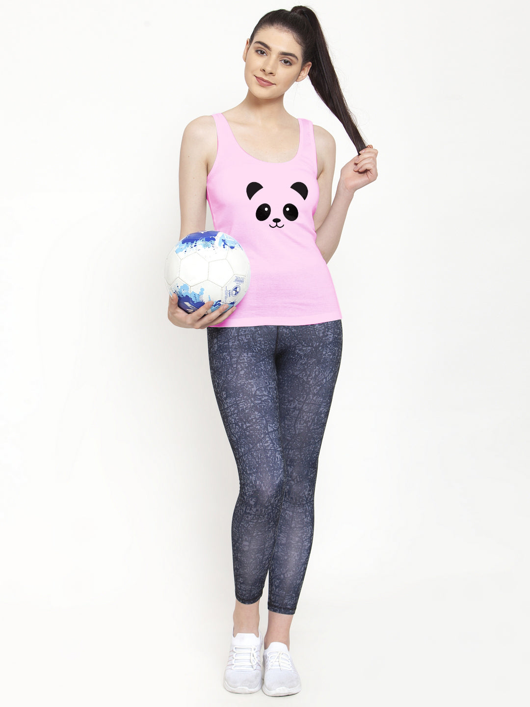 Women Panda Pure cotton Printed Top Vest - Friskers