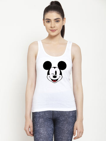 Women Mickey Mouse Pure cotton Printed Top Vest - Friskers