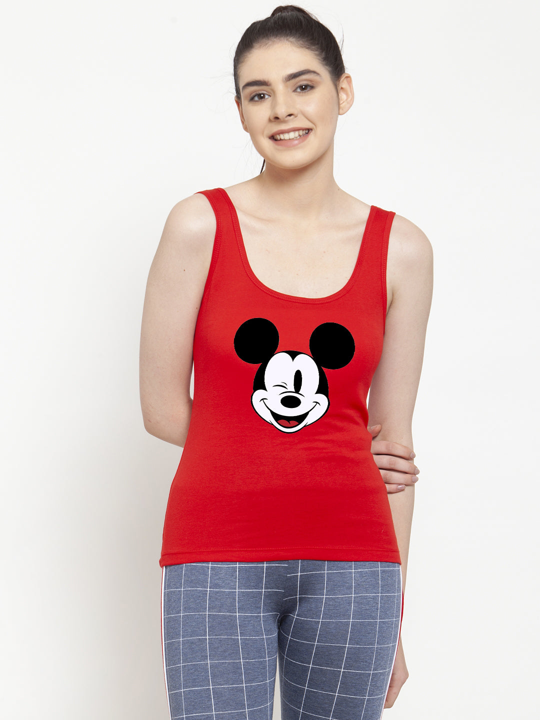 Women Mickey Mouse Pure cotton Printed Top Vest - Friskers