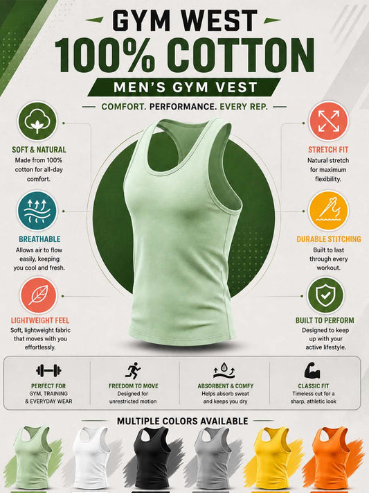 Mens Cotton Gym Vest