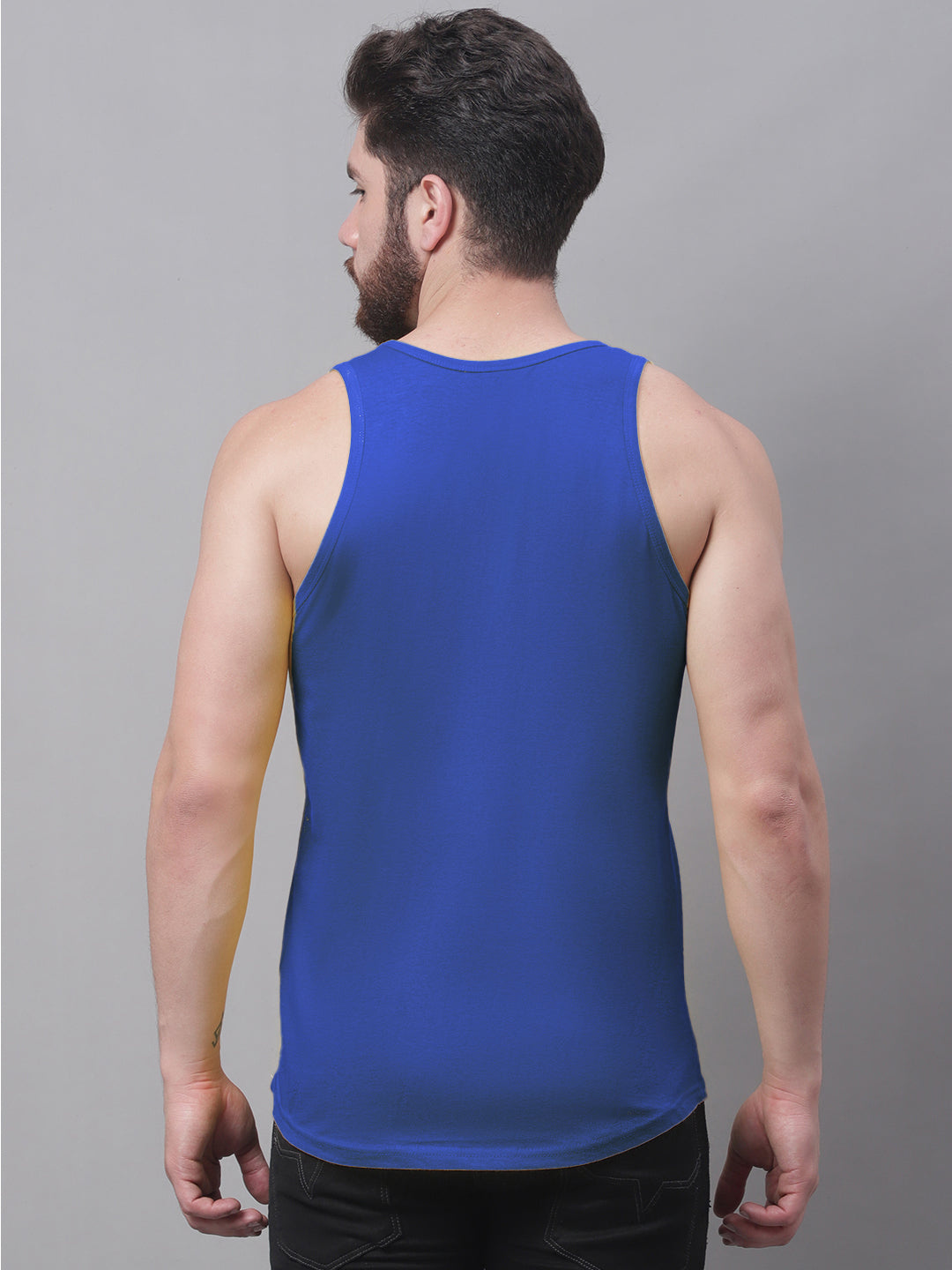 Men's Pack Of 2 Solid Pure Cotton Innerwear Gym Vest - Friskers