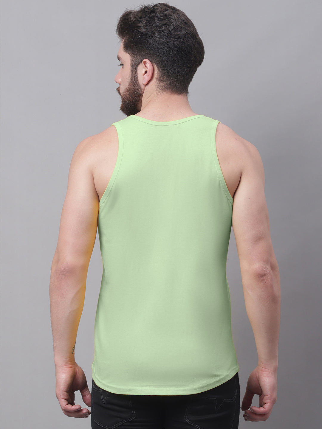 Men's Pack Of 2 Solid Pure Cotton Innerwear Gym Vest - Friskers