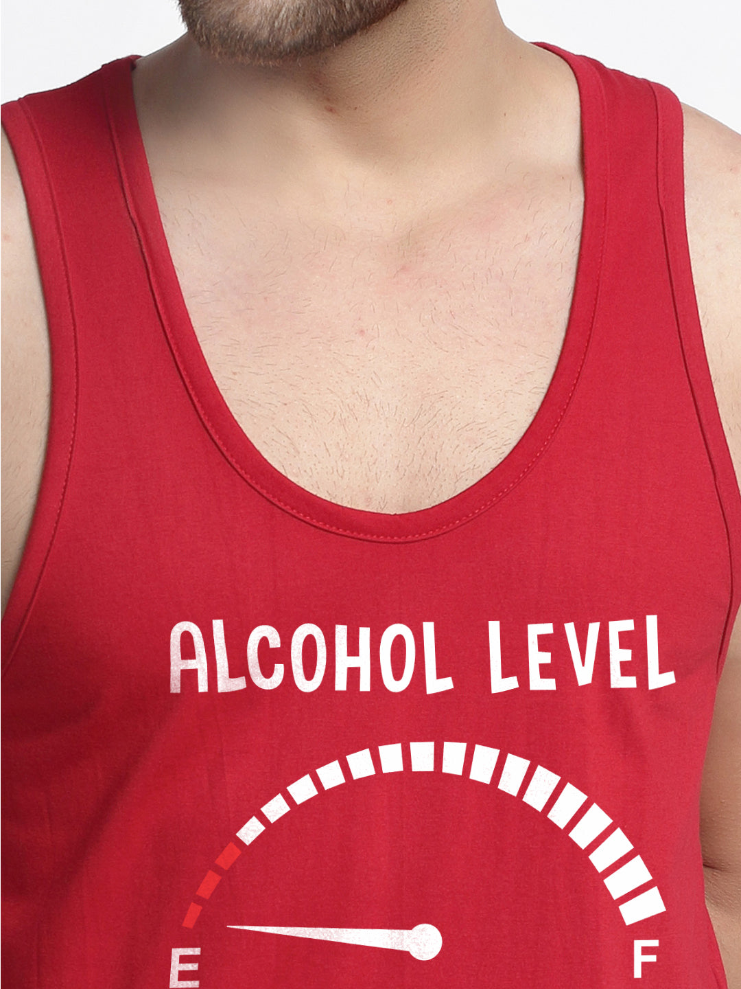 Men's Alcohol Level printed Pure Cotton Gym Vest - Friskers