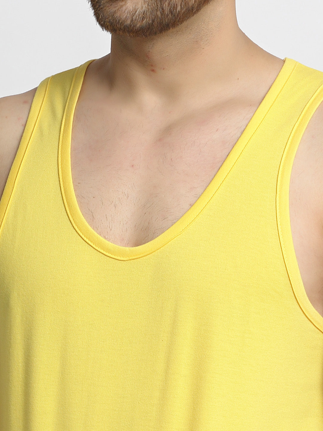 Men's Pack of 2 Yellow & Black Printed Gym Vest - Friskers