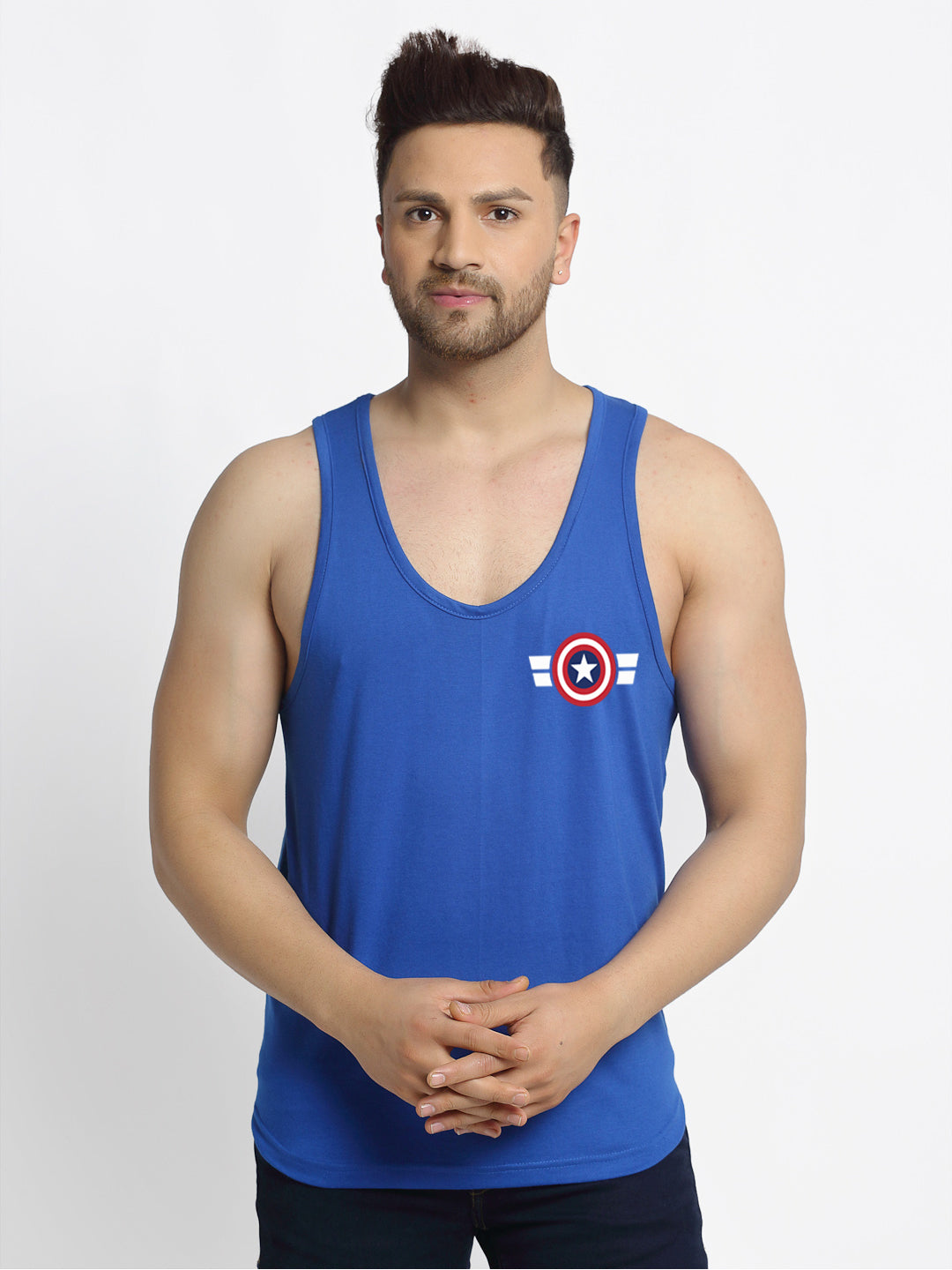 Captain America Printed Innerwear Gym Vest - Friskers