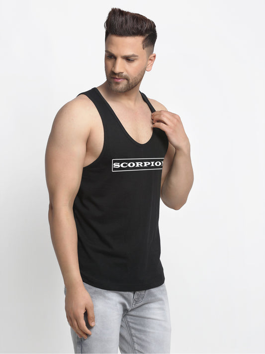 Men's Scorpion printed Sleeveless Pure Cotton Gym Vest - Friskers