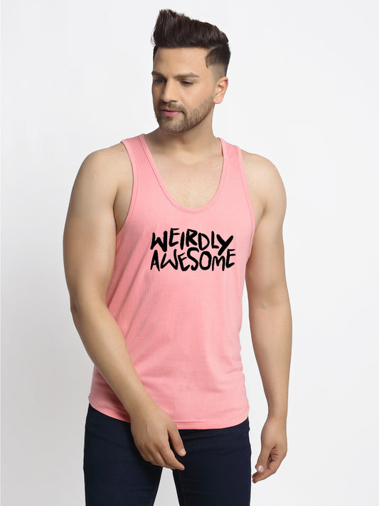 Men's Pack of 2 Black & Coral Printed Gym Vest - Friskers