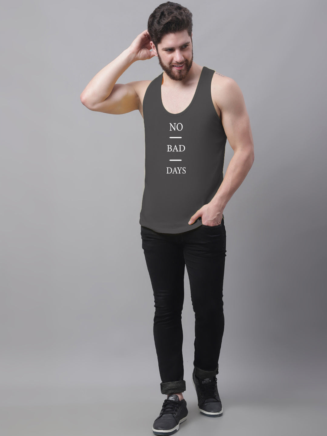 Men's Pack of 2 Pure Cotton Printed Gym vest - Friskers