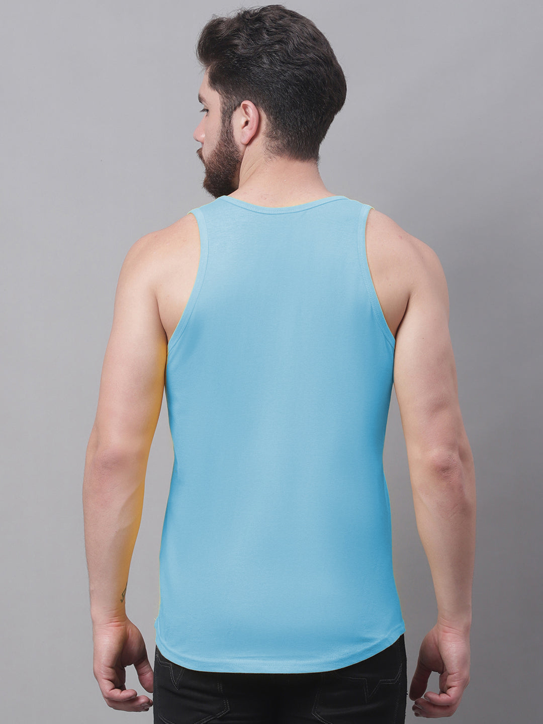 Men's Pack of 2 Pure Cotton Printed Gym vest - Friskers