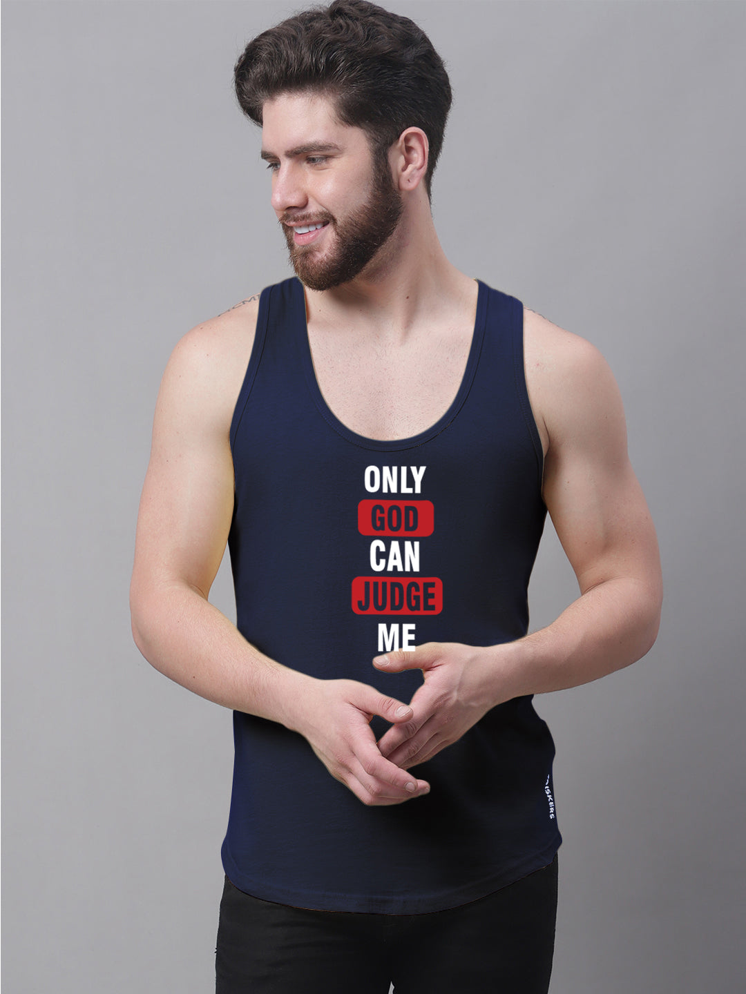 Men's Pack of 2 Pure Cotton Printed Gym vest - Friskers